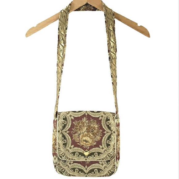 EUC Floral Tapestry Batik Shoulder Handbag - Picture 2 of 11